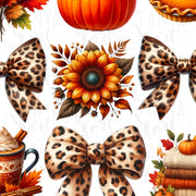 Coquette Fall Pumpkin & Bow PNG, Autumn Sublimation, Fall Designs, Cozy Season Digital Download for Shirts, Trendy Fall Sublimation Designs