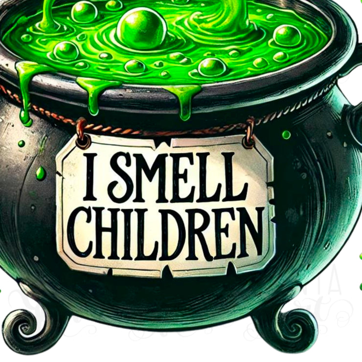 I Smell Children PNG, Spooky Halloween Cauldron Design for T-Shirt Sublimation, Funny Halloween Vibes Digital Download, Fall DTF Transfer