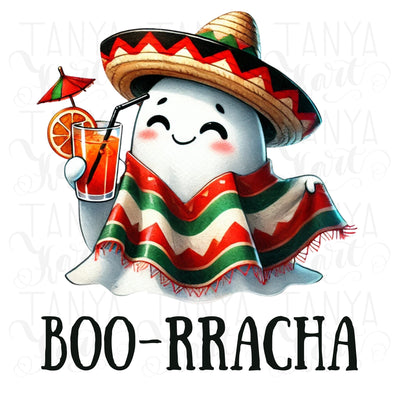 Funny Mexican Ghost PNG, Spanish Halloween Boo Racha Design for Hispanic-Themed Cups & T-Shirts, Sublimation Instant Downloads