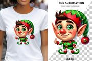 Christmas Elf Sublimation PNG | Digital Download for Card Making, T-Shirts, and Merry Christmas Designs