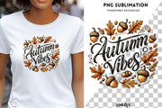 Autumn Vibes PNG Digital Prints, Card Making & T-shirt Designs, Retro Fall Leaves Sublimation PNG, Digital Crafting, Autumn PNG Design