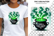 Halloween T-Shirt Design PNG | I Smell Children, Spooky Vibes & Funny Halloween Sublimation for Fall DTF Transfers