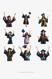 College Graduate Clipart - Instant Download Teacher Clip Art