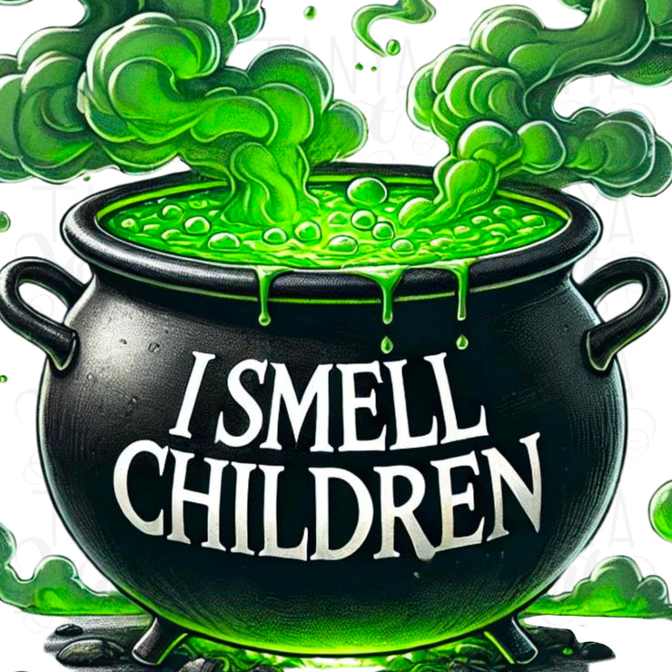 I Smell Children PNG, Funny Halloween Cauldron Design for T-Shirt Sublimation, Spooky Vibes Digital Download, Halloween DTF Transfer