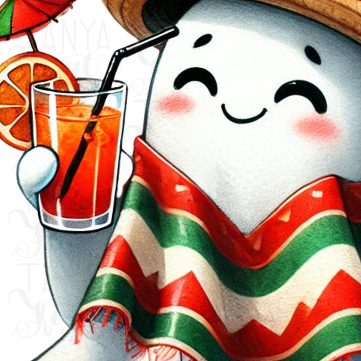 Funny Mexican Ghost PNG, Spanish Halloween Boo Racha Design for Hispanic-Themed Cups & T-Shirts, Sublimation Instant Downloads