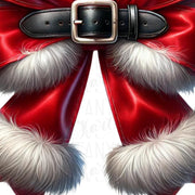 Coquette Christmas Santa Bow PNG, Preppy Holiday Sublimation for Digital Crafting, Transparent Winter Designs, Merry Christmas Download