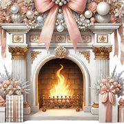 Festive Transparent Fireplace Coquette, Sublimation Download, Girly Christmas Bow Design, Holiday Aesthetic Coquette, Digital Shirt Design