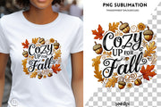 Cozy Up for Fall, Retro Fall PNG Digital Crafting, Autumn Shirt Designs, Card Making, Tshirt Design, Fall Vibes Digital Print, Autumn Leaves