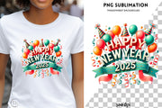 New Year's Eve PNG Digital Design for Holiday Shirts, Commercial Use, Inspiring 2025 New Year, Sublimation Design, Scrapbook & Poster PNG