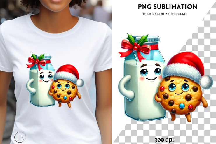 Funny Retro Milk and Cookie Sublimation Design, Best Friends PNG, Cute Food Digital Download for Kids Sublimation Shirts, Retro PNG Art