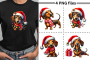 Dachshund Christmas Png, Cute Pet Sublimation Graphics for Tshirts, Christmas Animal for Tumblers & Cards, Holiday Dog Digital Prints