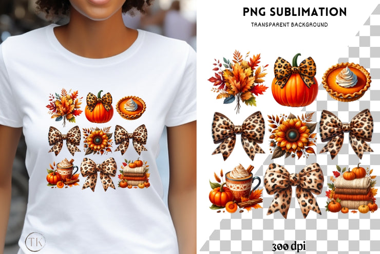 Coquette Fall Pumpkin & Bow PNG, Autumn Sublimation, Fall Designs, Cozy Season Digital Download for Shirts, Trendy Fall Sublimation Designs