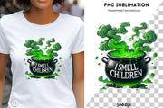 I Smell Children PNG, Funny Halloween Cauldron Design for T-Shirt Sublimation, Spooky Vibes Digital Download, Halloween DTF Transfer