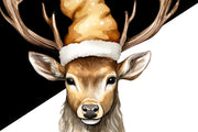 Gold Christmas Deer Sublimation Design - Instant Download