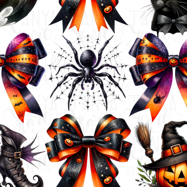 Halloween Coquette Bow & Pumpkin Season PNG, Retro Fall Designs for Sublimation, Digital Download, Halloween Shirt Design Download