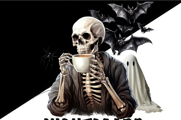 Nightmare Before Coffee PNG, Spooky Season Halloween