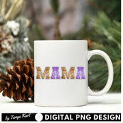 Mama Faux Sequin, Embroidered Letters