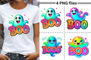 Neon Halloween Ghost PNG, Coquette Ghost for Trendy Halloween Designs, Cute Boo Ghost PNG, Perfect for Spooky Season