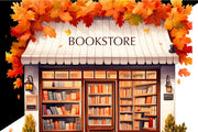 Cozy Autumn Bookstore PNG Sublimation