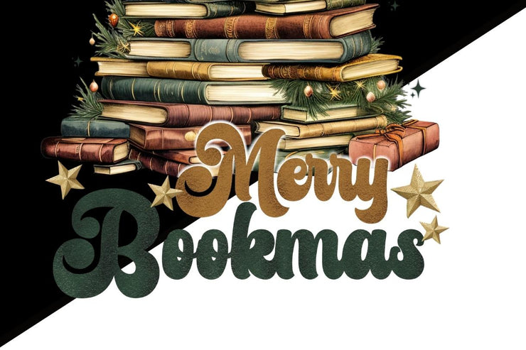 Merry Bookmas Retro Style Christmas Book Art