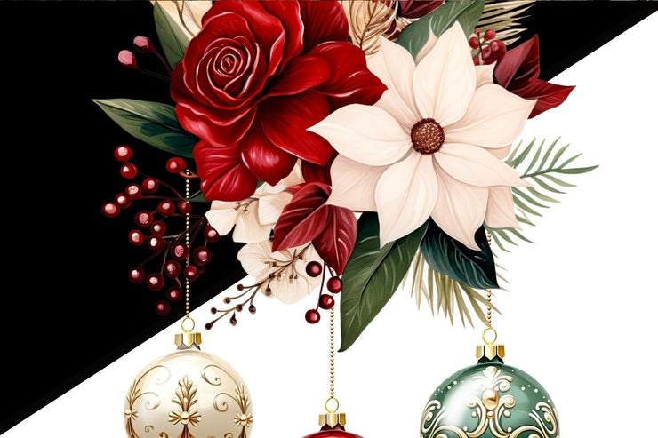 Winter Flowers Christmas Ornaments