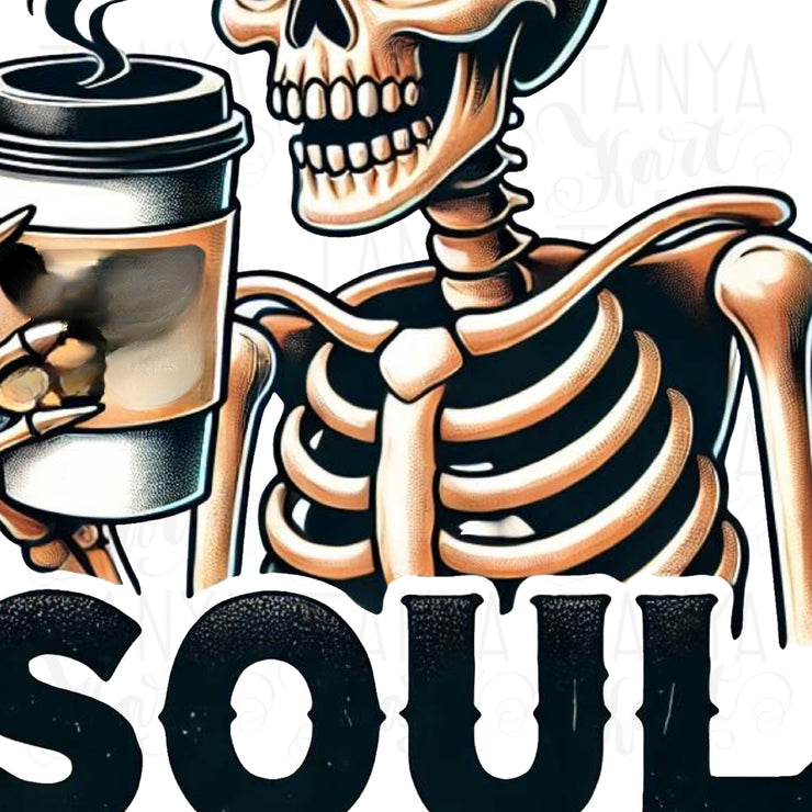 Cold Like My Soul Coffee Cups PNG, Funny Skeleton Design for Trendy Halloween Coffee Lovers, Spooky Vibes Gothic Digital Download