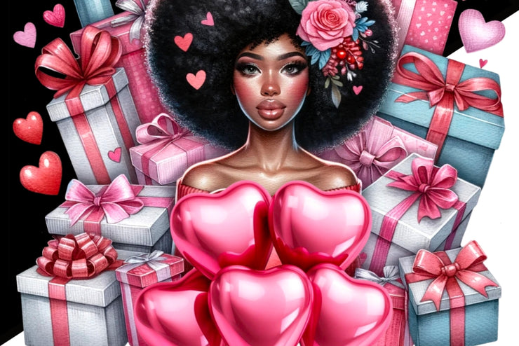 Black Girl Magic Retro Valentines Day Art