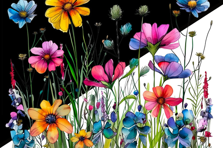 Wildflower PNG Digital Download | Watercolor Floral Bouquet Digital Prints