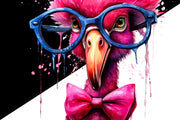 Flamingo Glasses Sublimation Design - Pink Flamingo Watercolor Art