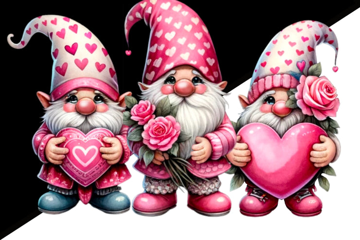 Gnome Sublimation Designs, Valentine Gnome Printable Art