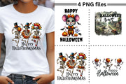 Halloween PNG Designs, Instant Download for Crafting, Transparent Printables, Skeleton & Mouse Graphics, Happy Hallothanksmas, Town