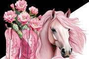 Cowgirl Boots PNG Digital Art, Hat and Pink Horse Design