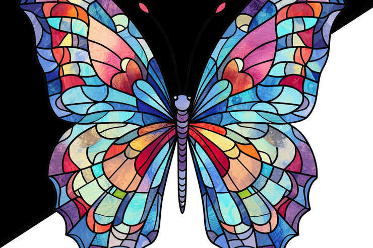 Stained Glass Butterfly PNG, DTF Transfers, Watercolor Designs for Shirts