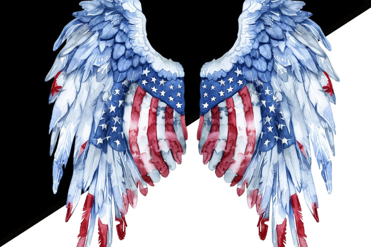 Angel Wings Fourth of July, PNG Digital File, Instant Download