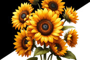 Sunflower Floral Sublimation Design for Planner Sticker, Printable Art