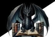 Bookish Dragon PNG Digital Download