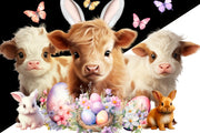 Easter Cows, Digital Download for Sublimation Designs, Highland Cow Art