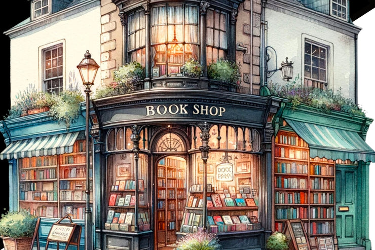 Book Store, Illustrated Posters, Digital Download