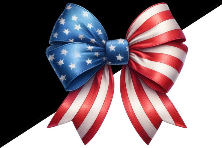 America Patriotic Bow, USA PNG, 4th of July Instant Download