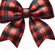 Christmas Buffalo Plaid Bow PNG, Sublimation Design, Festive Checkered Bow, Digital Shirt Design, Holiday Coquette Bow,Transparent Christmas