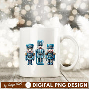 Blue Christmas Nutcracker PNG - Instant Download