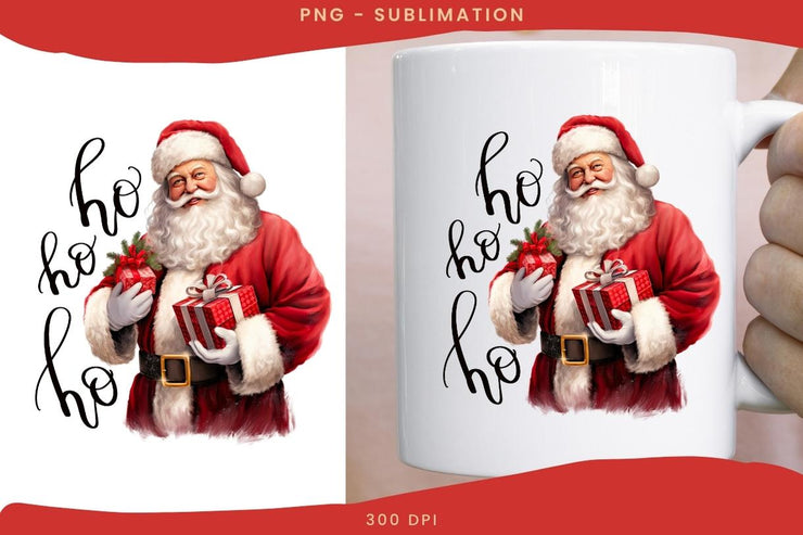 Vintage Santa Christmas Sublimation Designs