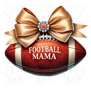 Football Mama Bow PNG, Game Day Vibes, Preppy Coquette Football, Football Team PNG, Fall Game Day Decor