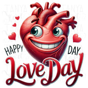 Love Day Transparent Digital Design for Crafting & T-Shirt Designs, Funny Valentine’s Day PNG, Love Sublimation, Retro Designs