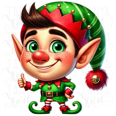 Christmas Elf Sublimation PNG | Digital Download for Card Making, T-Shirts, and Merry Christmas Designs