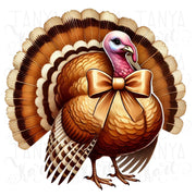 Thankful Turkey Day PNG, Thanksgiving Turkey Sublimation Design for Heat Press Transfers & Digital Downloads, Watercolor Thankful Turkey