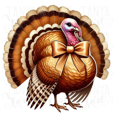 Thankful Turkey Day PNG, Thanksgiving Turkey Sublimation Design for Heat Press Transfers & Digital Downloads, Watercolor Thankful Turkey