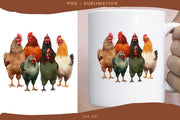 Chicken Graphic Digital Downloads: Sublimation Print for Chicken Lovers