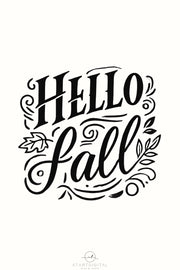 Hello Fall PNG Digital Print for Crafting, Autumn Leaves Sublimation Designs, Retro Fall Vibes Digital Downloads for T-Shirts