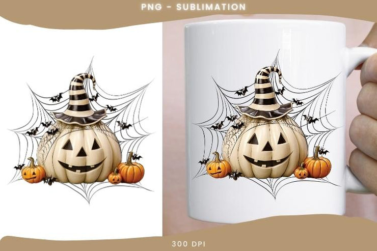 Scary Pumpkin Lantern, Fall Sublimation PNG, Jack O' Lantern for T-Shirt Design